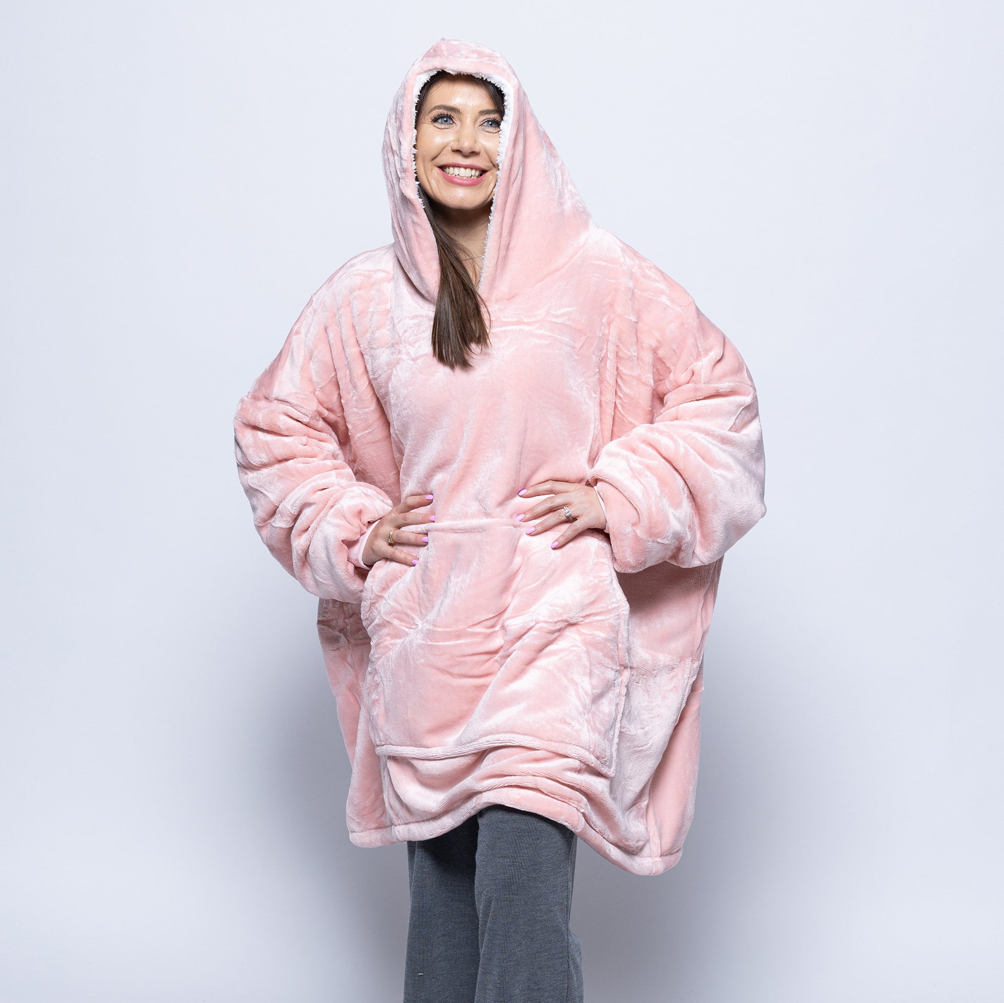 Hooded blanket pink sales